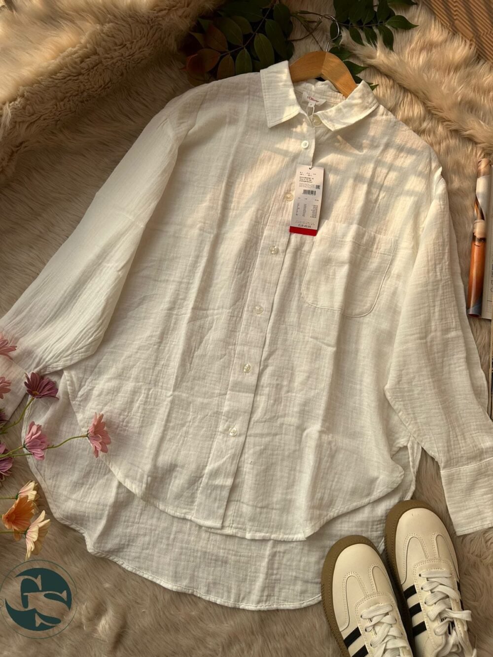 Oversized Cheese Cotton Summer Shirt - Image 3