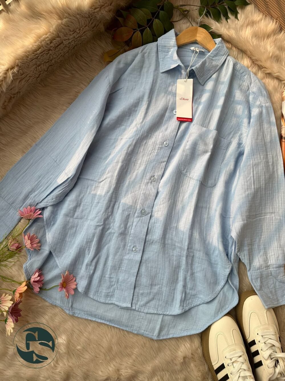 Oversized Cheese Cotton Summer Shirt - Image 4
