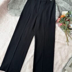 Essential Black High-Waist Wide-Leg Pant