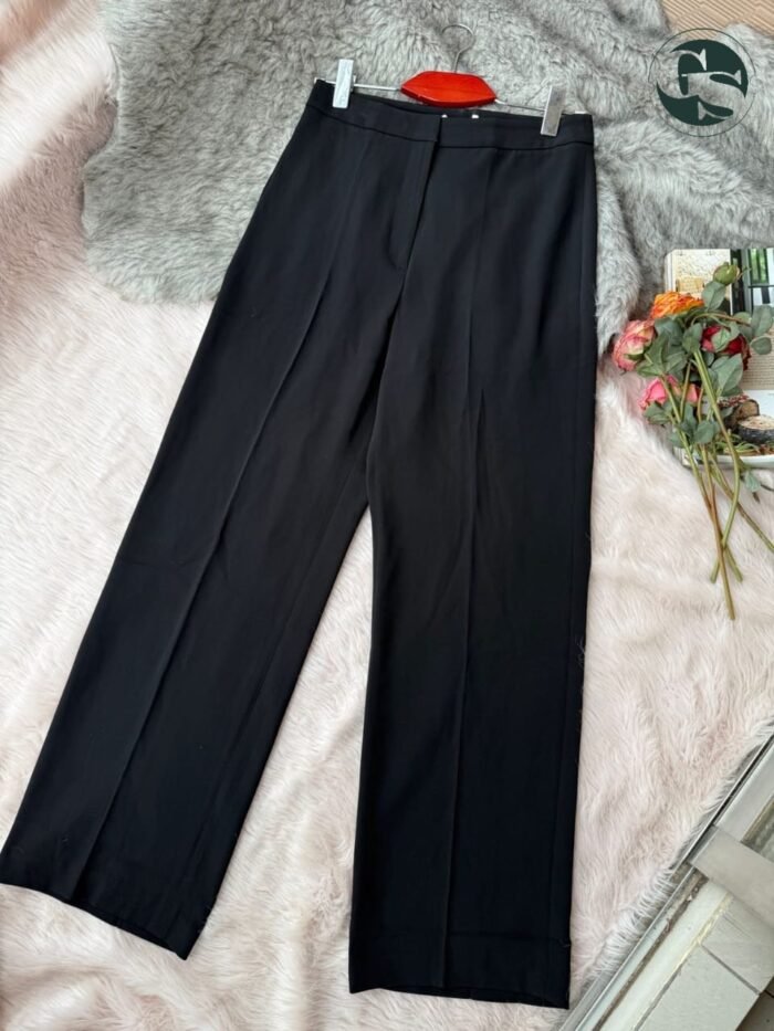 Essential Black High-Waist Wide-Leg Pant