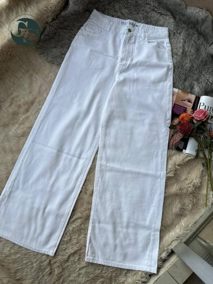 White Wide Leg Denim
