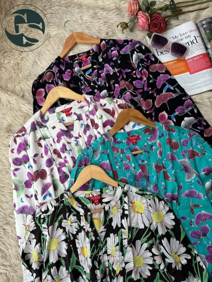 Colorful Cotton Floral Tops