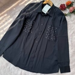 Stone Embelished Poplin Shirt