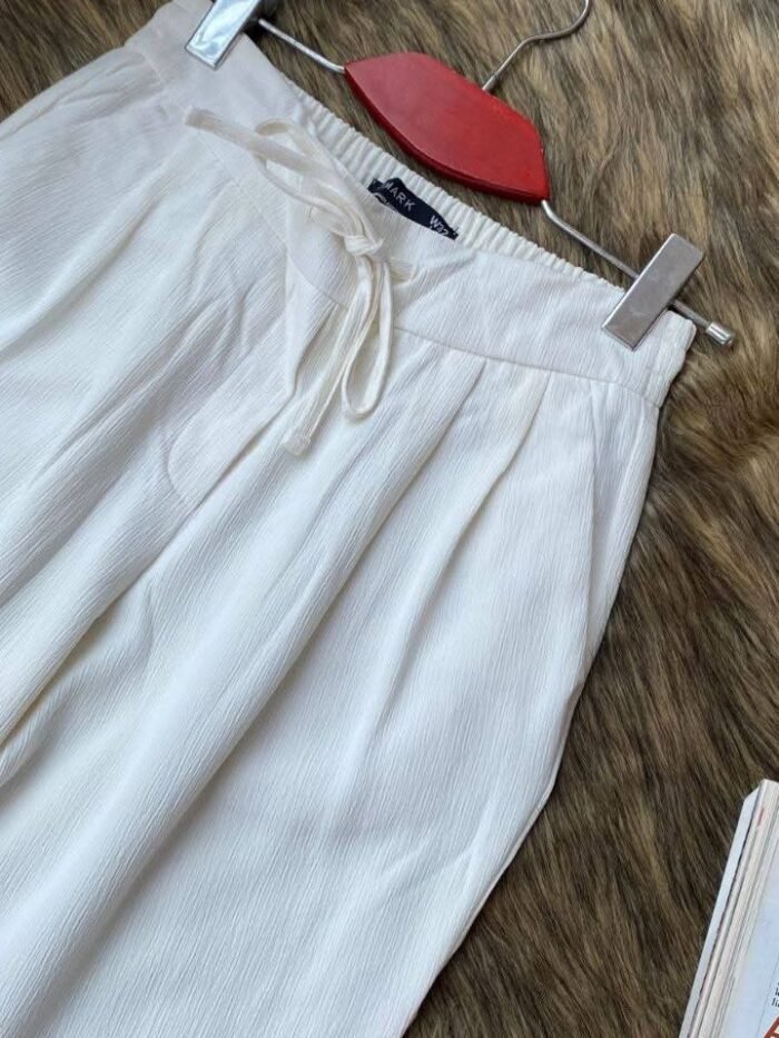 White Crepe Trousers