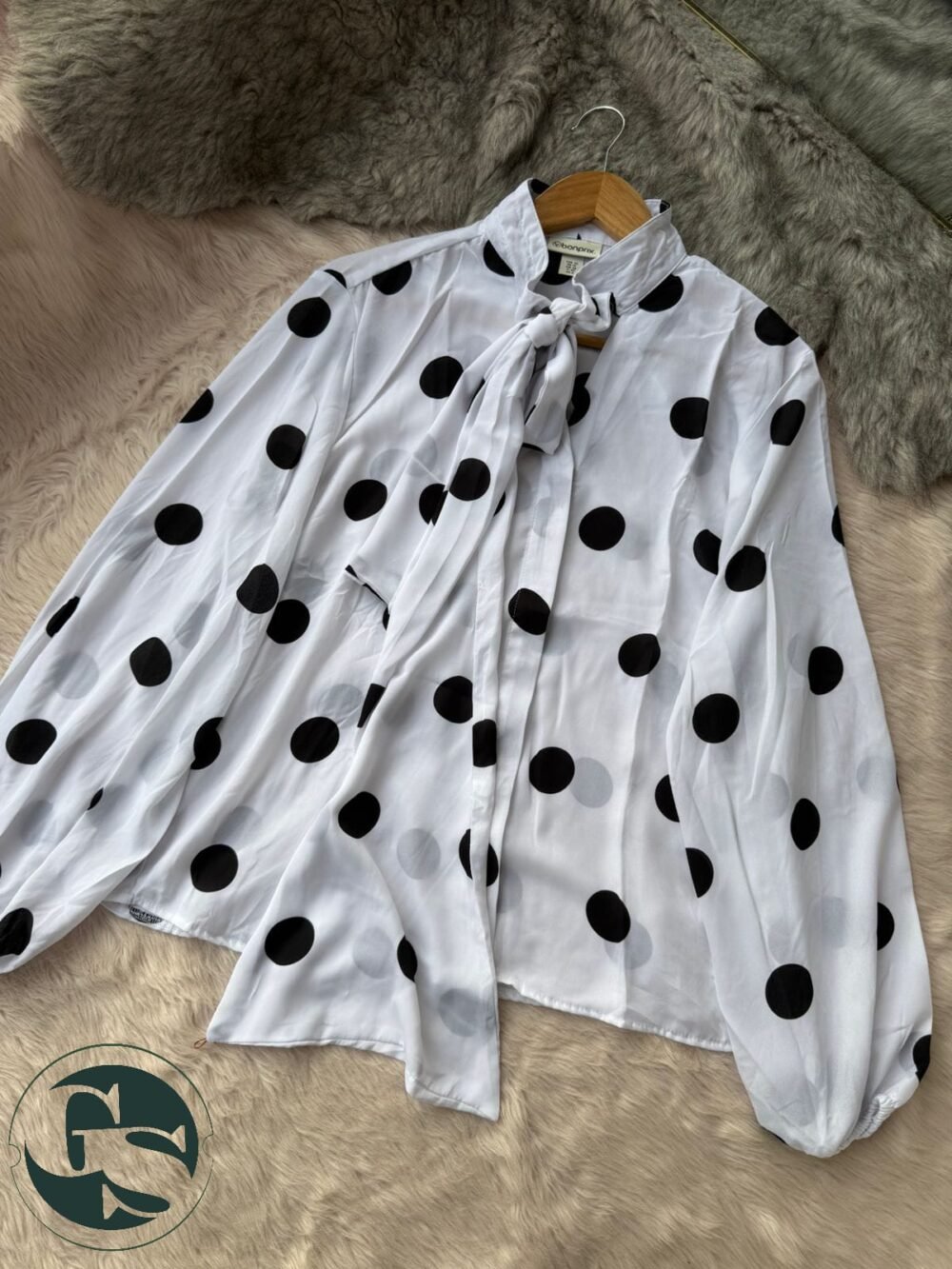 Polka Charm Bow Top - Image 3