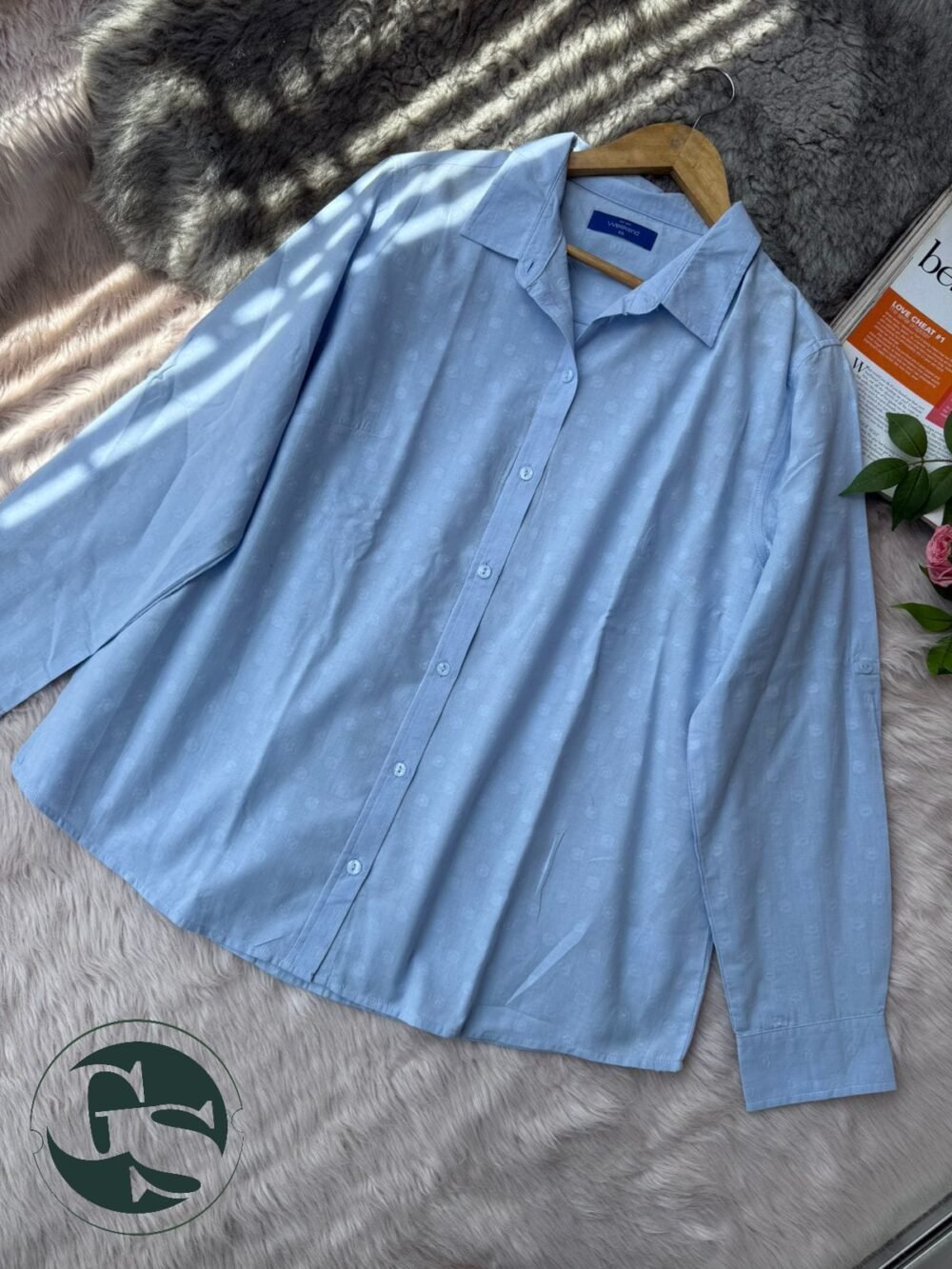 Elegant Cotton Shirt Collection with Subtle Self-Motif Detailing - Image 2