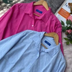 Elegant Cotton Shirt Collection with Subtle Self-Motif Detailing