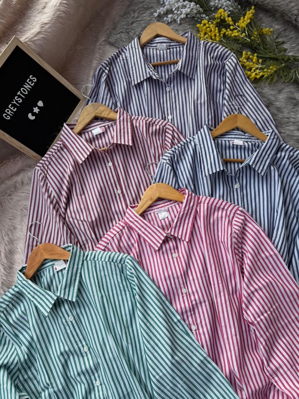 Premium Striped Cheese Cotton Button-Down Shirts for Men & Women