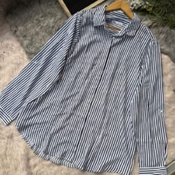 Monochrome Striped Cotton Shirt