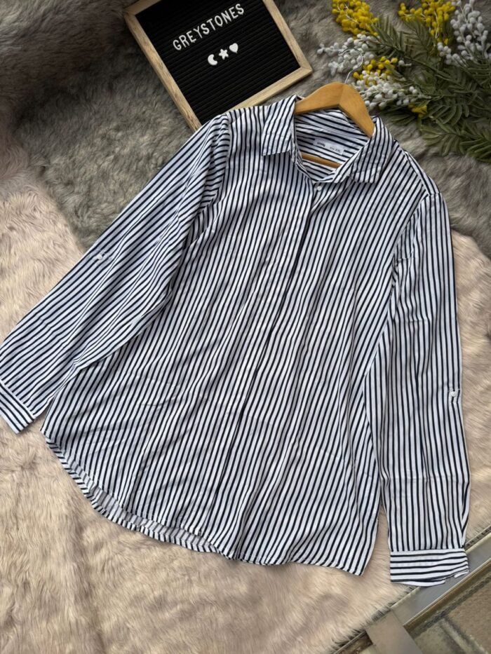 Monochrome Striped Cotton Shirt