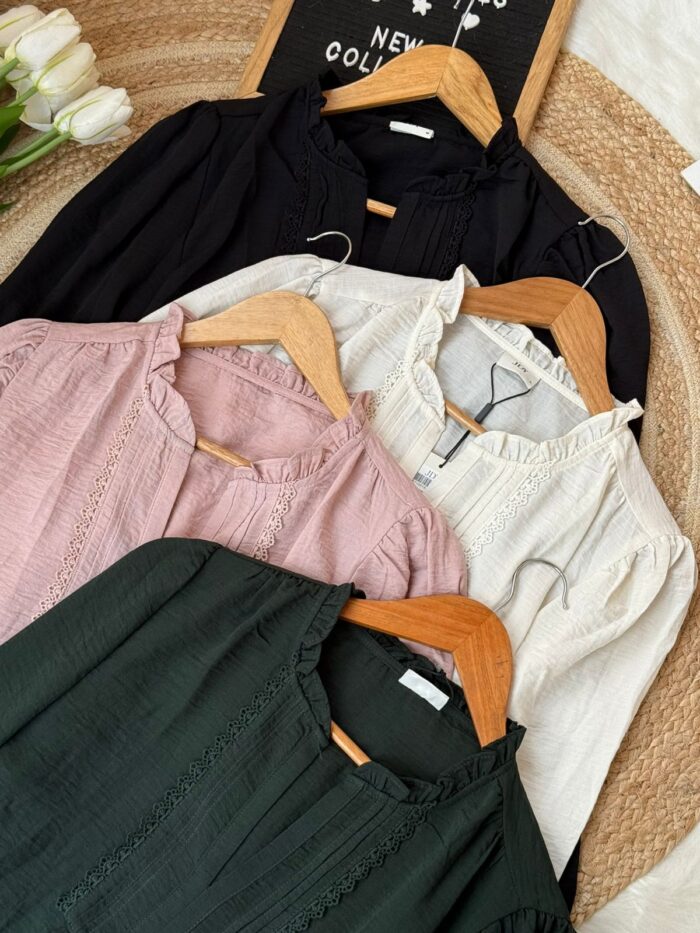 Ruffle-Neck Boho Top