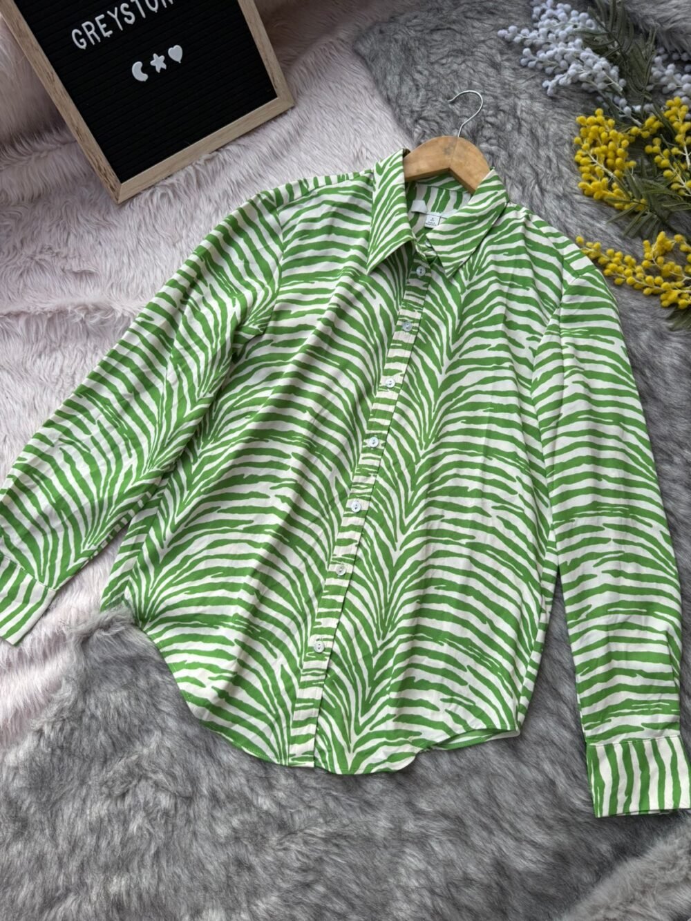 Sheer Georgette Shirt in Tropical Print