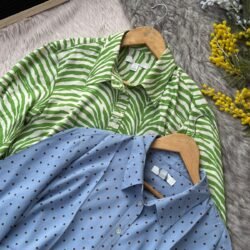 Sheer Georgette Shirt in Tropical Print