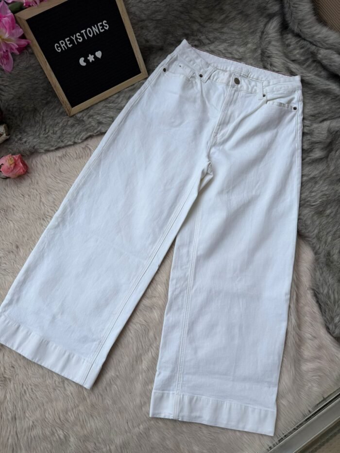 Wide Leg Denim with Tailored Hem