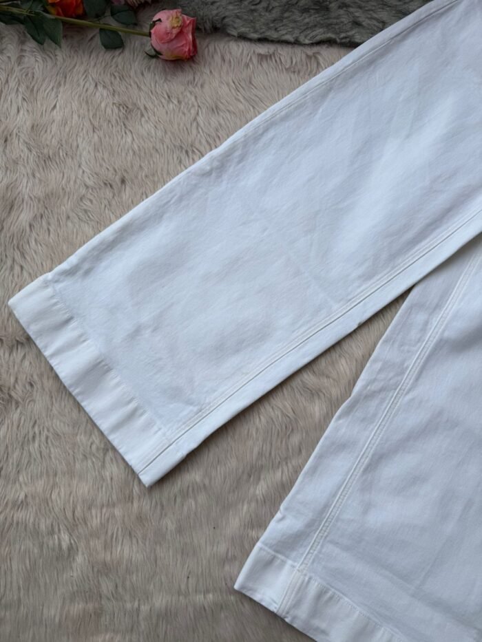 Wide Leg Denim with Tailored Hem