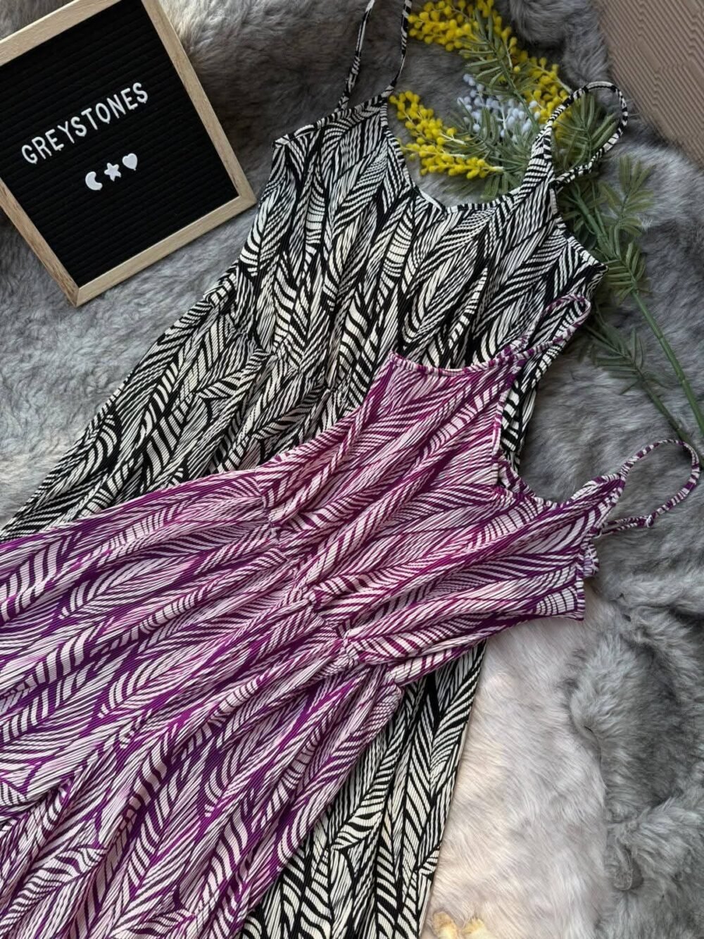 Boho Leaf-Print Maxi Dress with Adjustable Spaghetti Straps