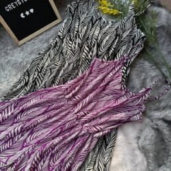 Boho Leaf-Print Maxi Dress with Adjustable Spaghetti Straps
