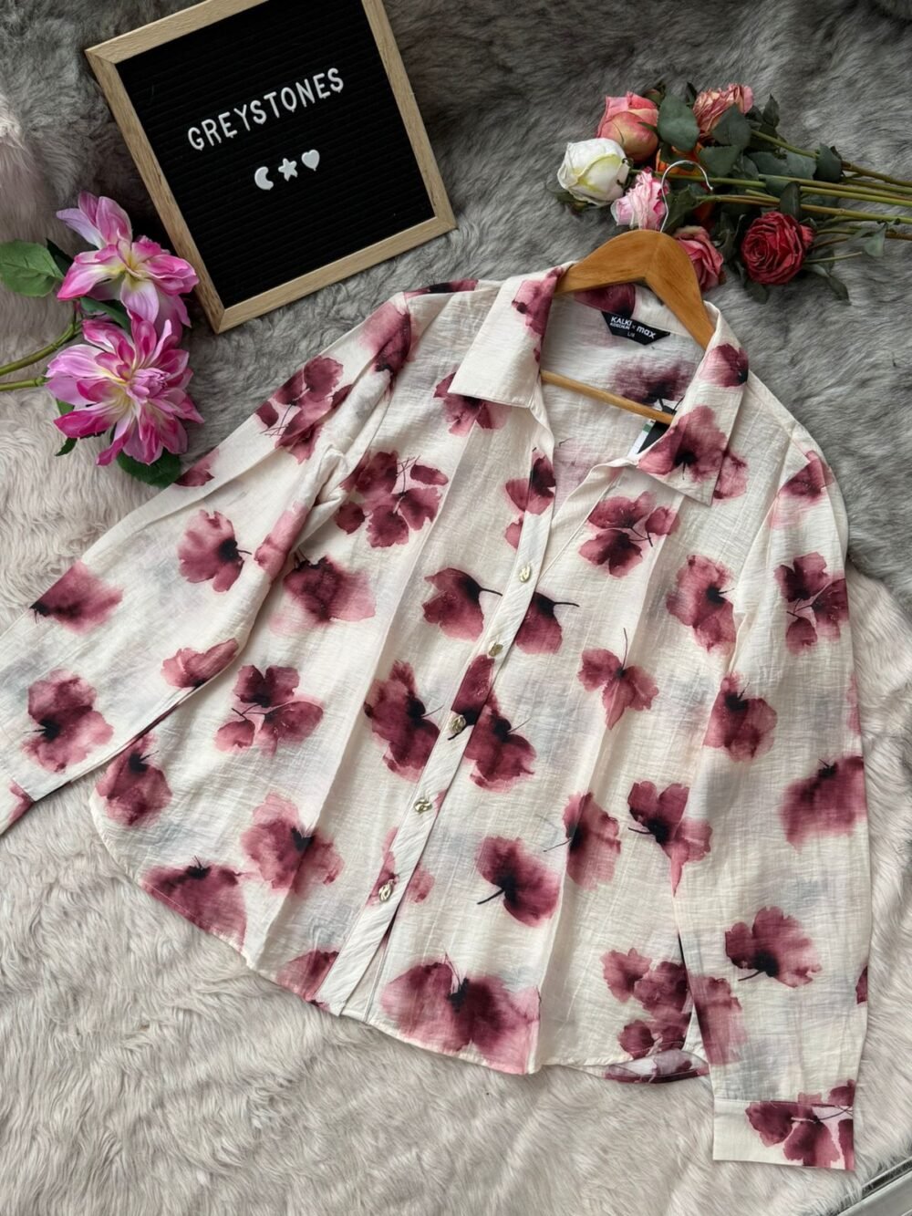 Mauve Stripe & Floral Cotton Shirts