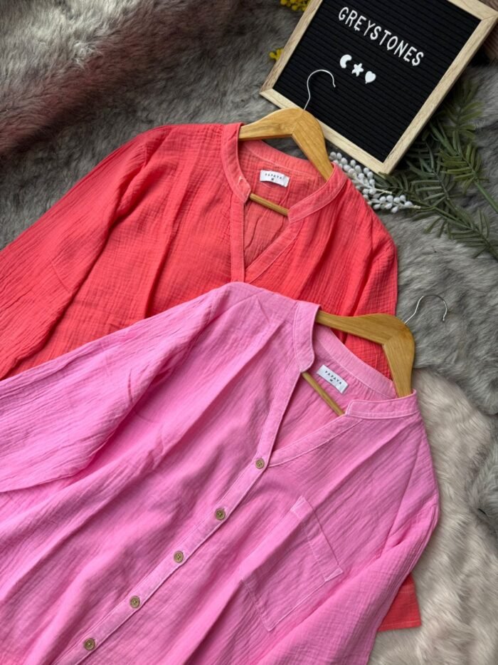 Semi-Long Shirt in Soft Cheese Cotton