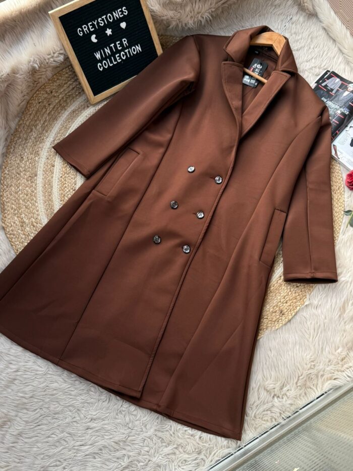 Brown winter overcoat for women casual & office wear