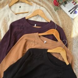 Women’s Winter Embossed Leaf Pattern Knit Sweater – Premium Soft Pullovers