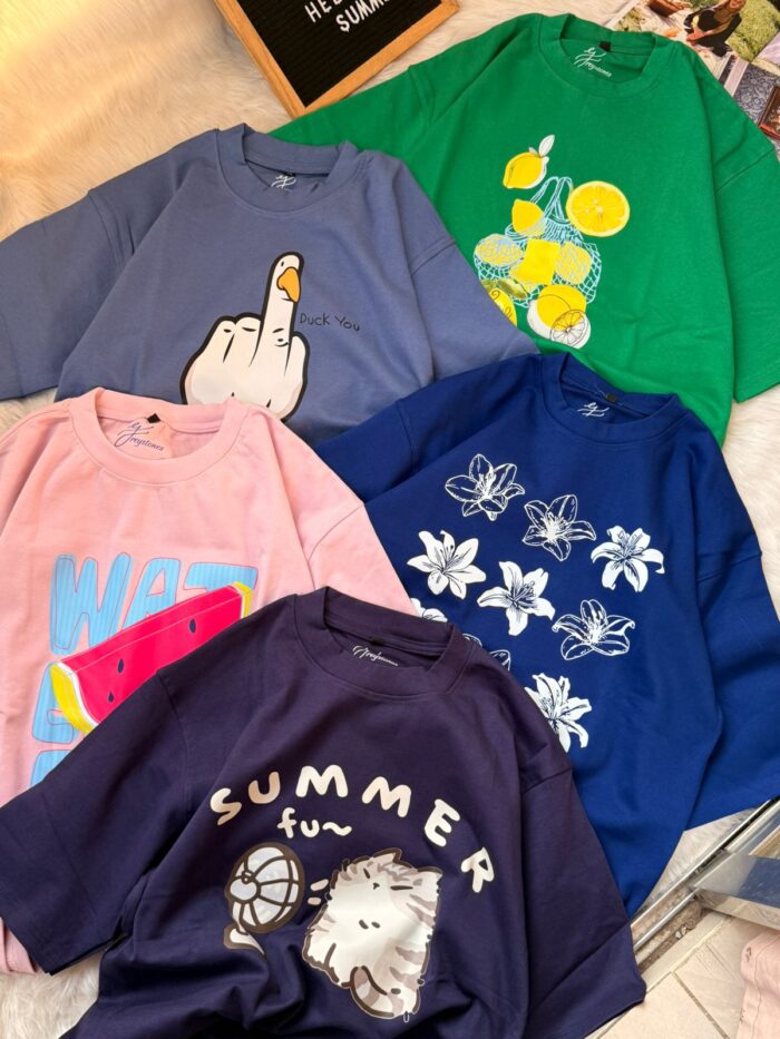 Drop Shoulder Summer Tees – Cotton Casual T-Shirts