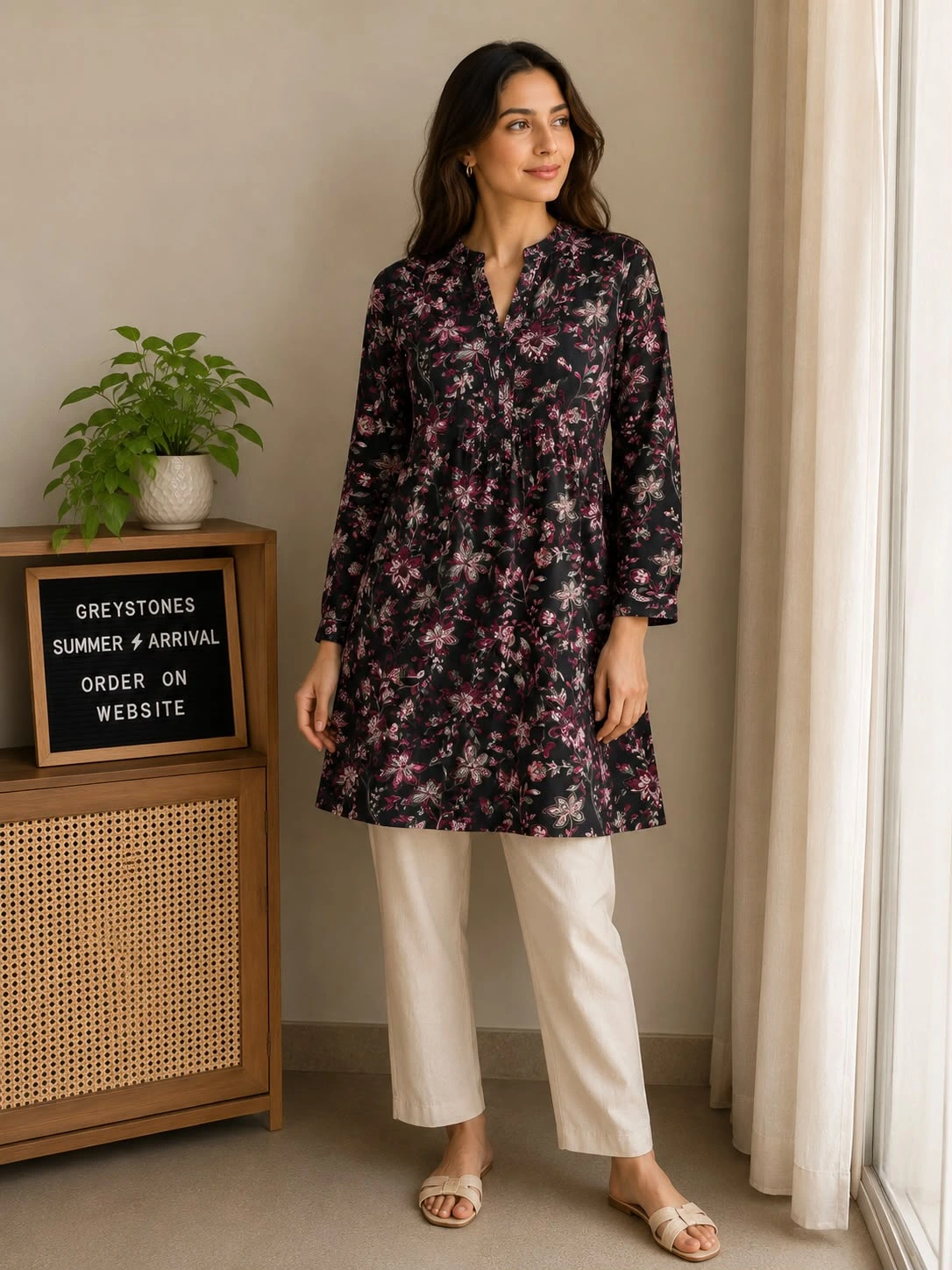 Midnight Floral Dress Model Midnight Floral Dress - Image 1