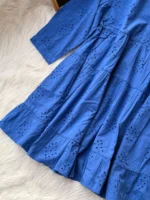 Royal Blue Embroidered Cotton Tunic - Image 2