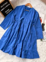 Royal Blue Embroidered Cotton Tunic
