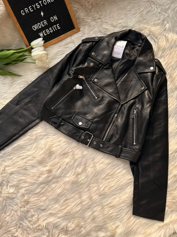 Black Belted Leather Jacket