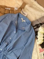 Cinch Waist Stripe Shirt - Image 2