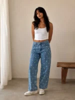 Floral Denim Jeans - Image 2