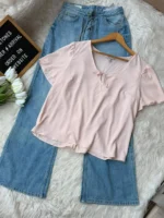 Rosette Tie Neck Top - Image 3