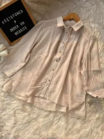 Embroidered Soft Pleat Shirt - Image 3