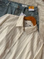 Stripe Textured Fabric Shirt - Image 2