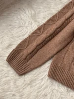 Cable-Knit Half-Zip Sweater with a Shawl Collar