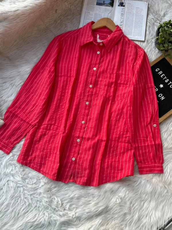 Casual Red Stripe Shirt