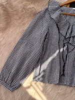 Check Ruffle Top - Image 2
