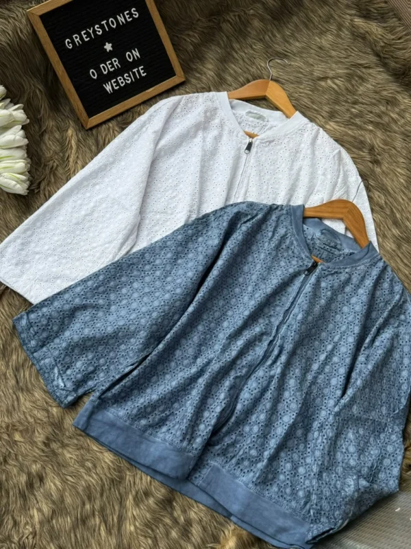 Chikankari Jacket Style Top