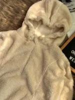 Drop shoulder New Soft Sherpa Hoodie - Image 2