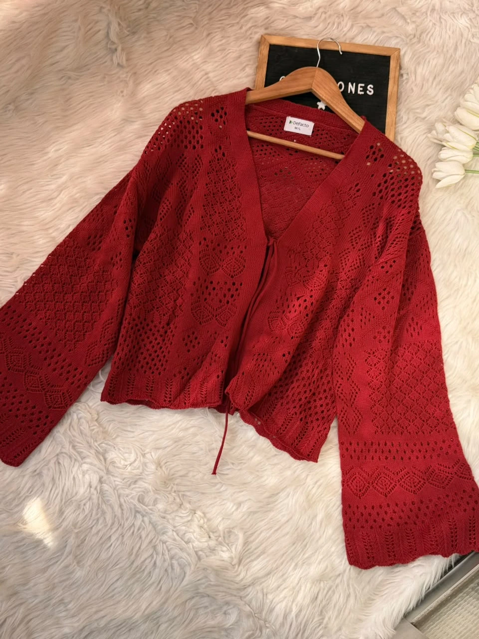 Knitted Soft Cardigan Maroon Knitted Soft Cardigan