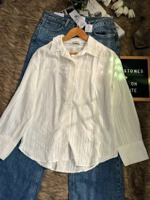 Textured White Shirt