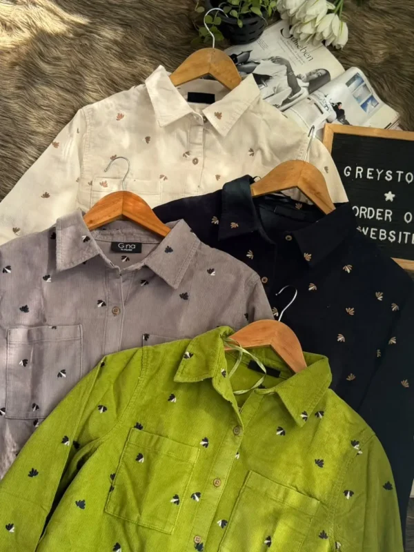 corduroy embroidered shirt